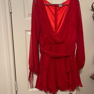 Red Chiffon Dress